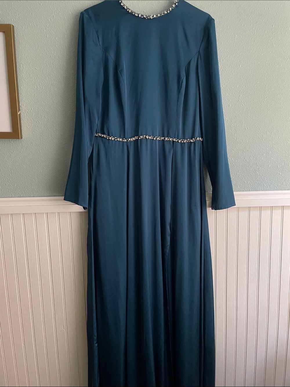 Ieena Mac Duggal teal Gown